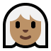 👩🏽‍🦳 woman: medium skin tone, white hair display on Windows